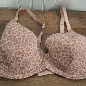 Bali 42C T-Shirt Bra B202 Underwire Tan Brown Cheetah Print